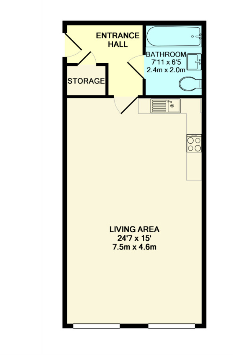 1 bed studio flat for sale in Linden House, Horsham - Property Floorplan