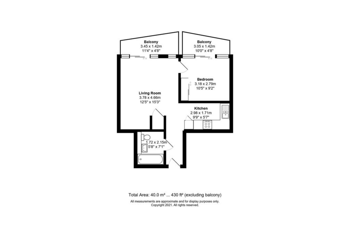 1 bed apartment to rent in North Street, Horsham, RH13 - Property floorplan