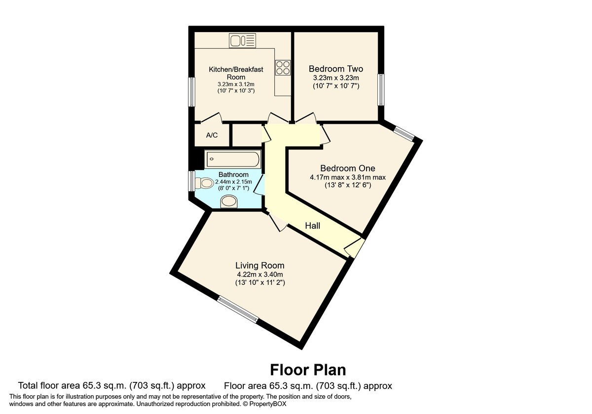 2 bed apartment for sale in Deer Way, Horsham - Property Floorplan