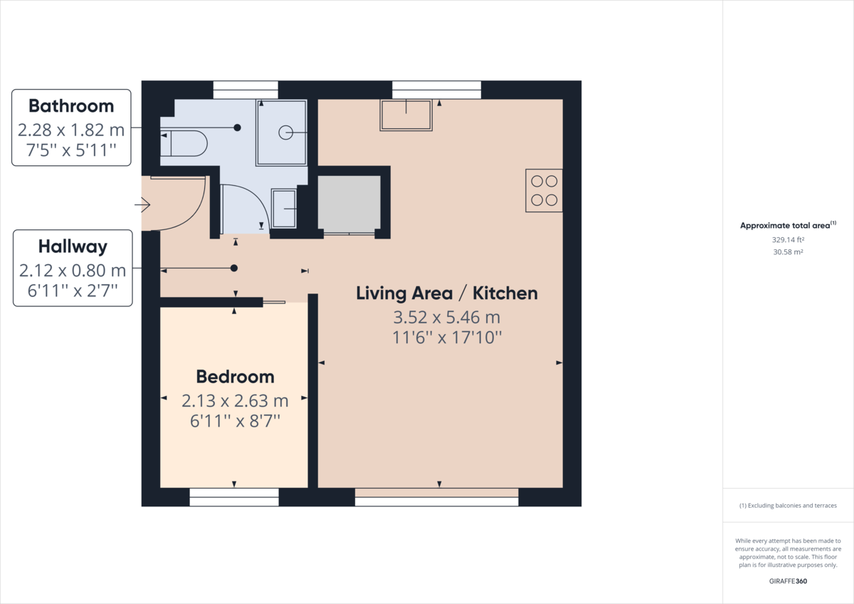 1 bed flat to rent in Blackbridge Court, Horsham - Property Floorplan