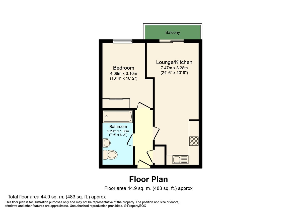 1 bed apartment to rent in North Street, Horsham - Property Floorplan