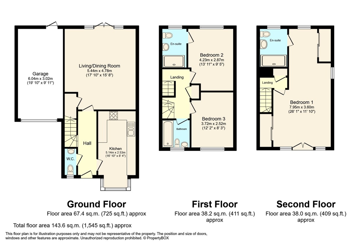 3 bed link detached house for sale in Centenary Way, Haywards Heath - Property Floorplan