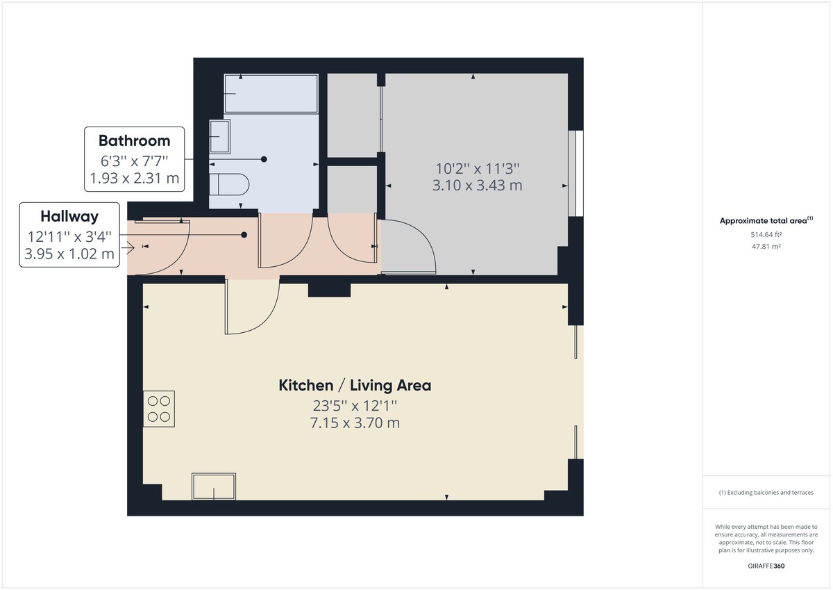 1 bed flat to rent in Station Road, Horsham, RH13 - Property floorplan