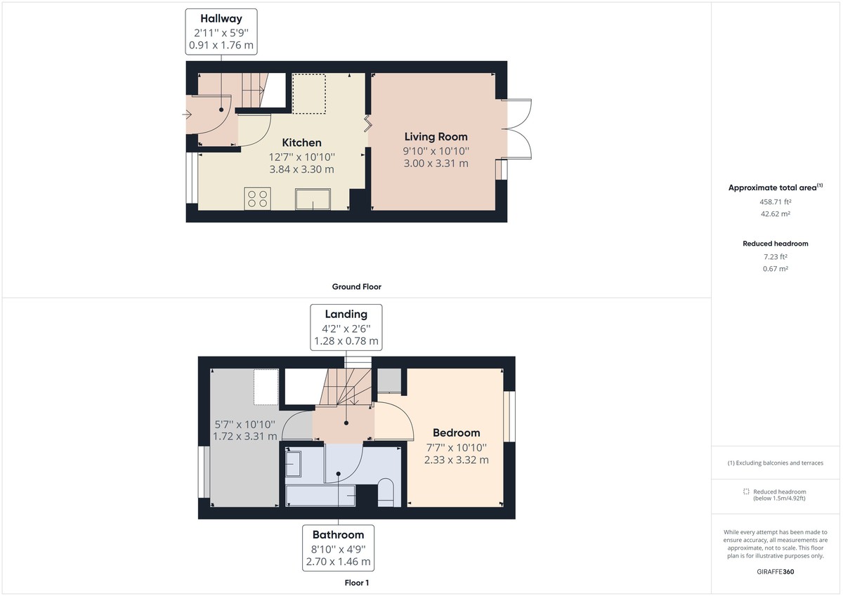 2 bed end of terrace house to rent in Stoneybrook, West Sussex - Property Floorplan