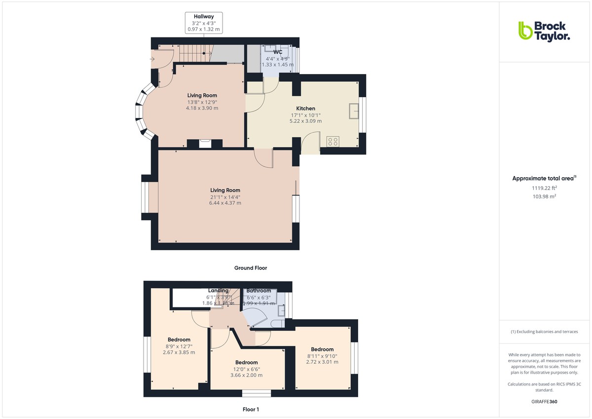 3 bed end of terrace house to rent in Broadwood Close, Horsham - Property Floorplan