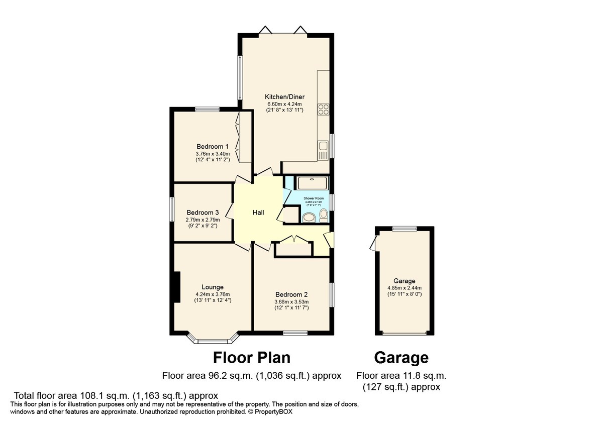3 bed detached bungalow for sale in Merryfield Drive, Horsham - Property Floorplan