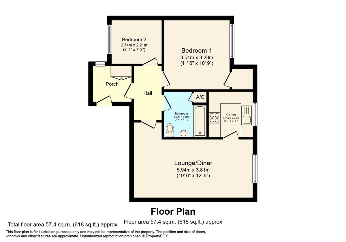 2 bed apartment for sale in Fishers Court, Horsham - Property Floorplan