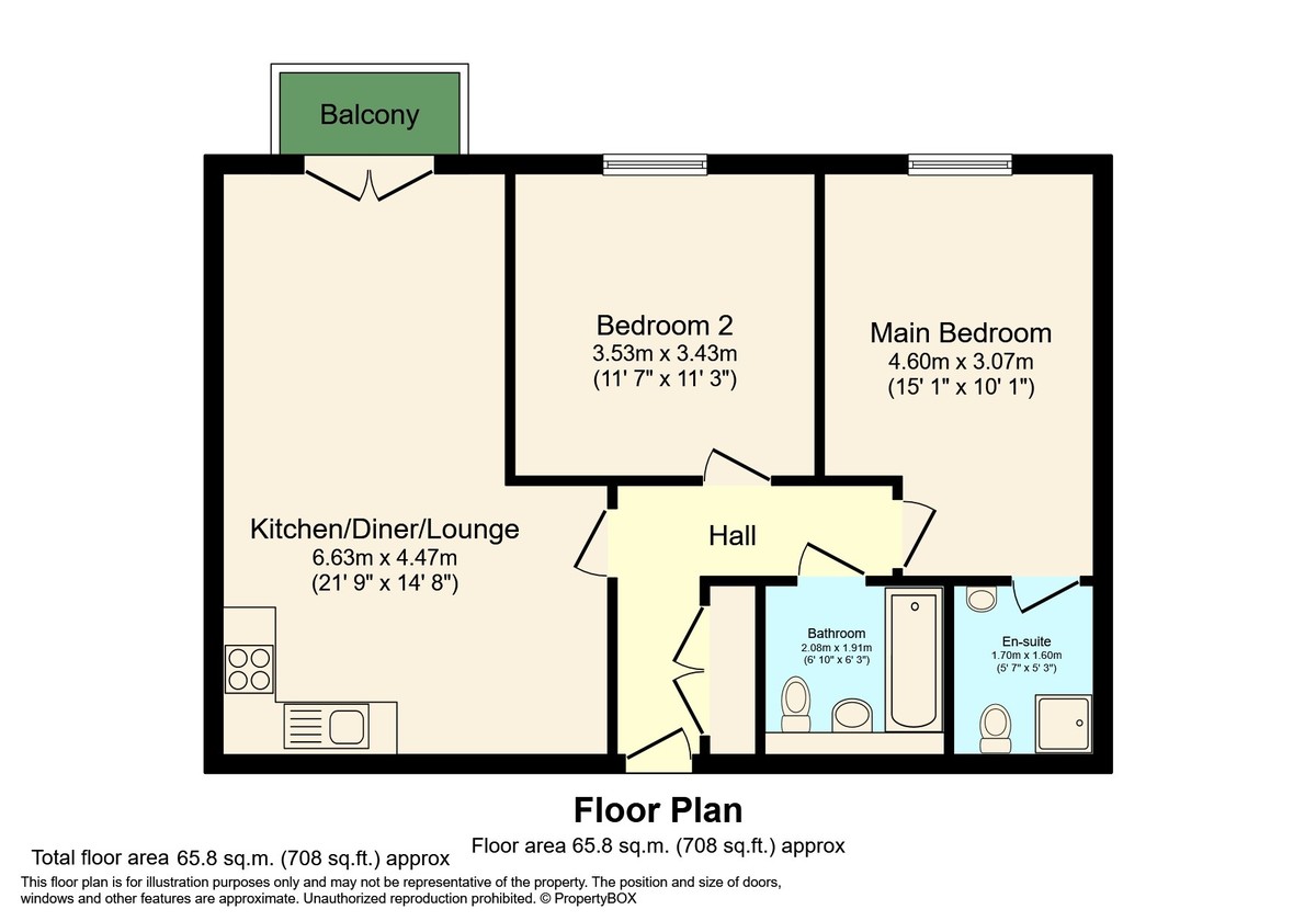 2 bed apartment for sale in Lower Tanbridge Way, Horsham - Property Floorplan