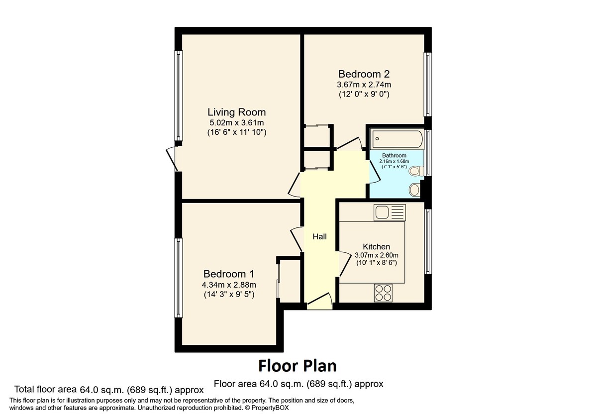 2 bed apartment for sale in Orion Court, Horsham - Property Floorplan