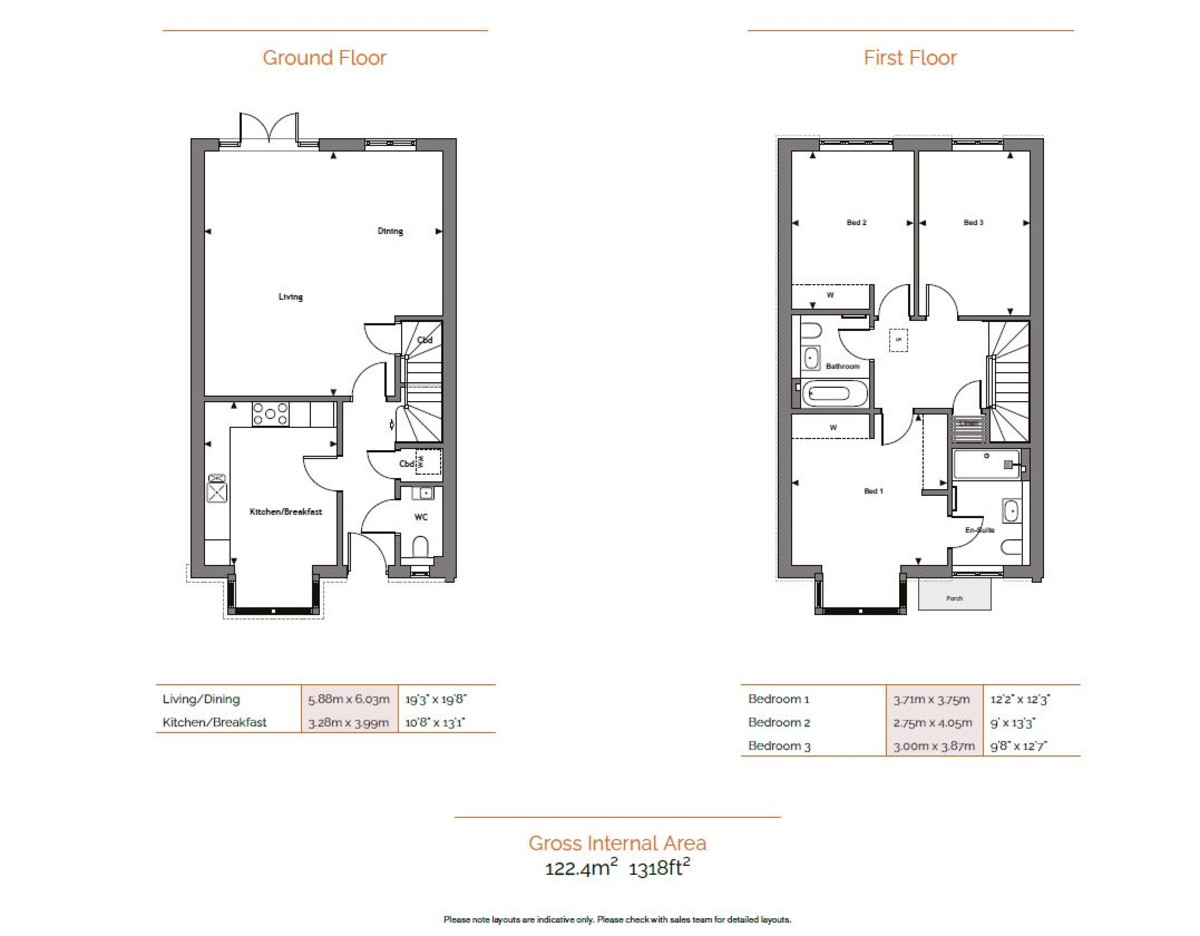 3 bed end of terrace house for sale in Swallows Gate, Horsham - Property Floorplan
