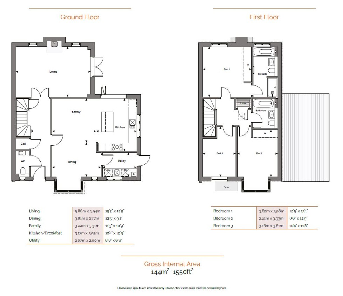 3 bed end of terrace house for sale in Swallows Gate, Horsham - Property Floorplan