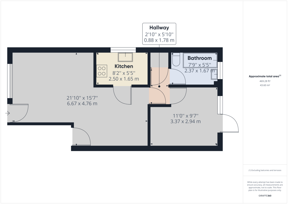1 bed maisonette to rent in Charrington Way, Broadbridge Heath, RH12 - Property floorplan