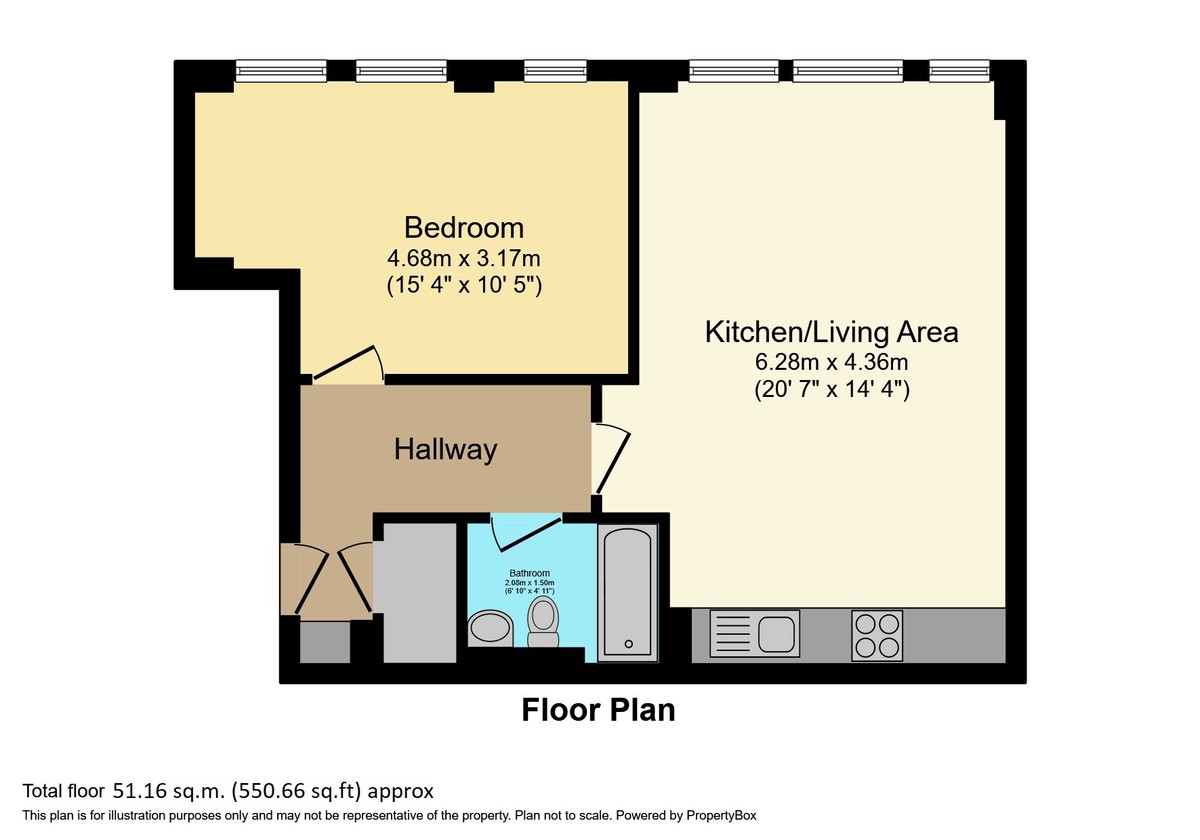 1 bed apartment for sale in North Street, Horsham - Property Floorplan