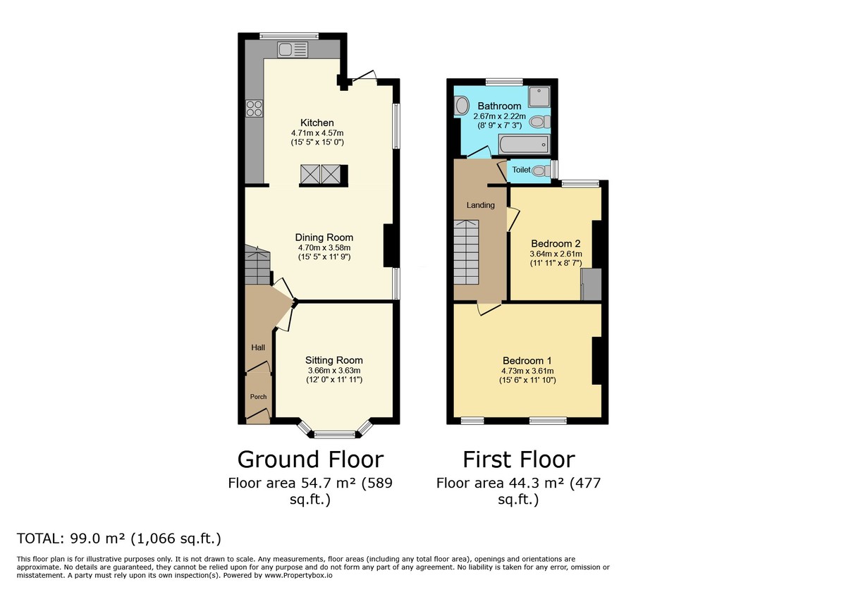 2 bed end of terrace house for sale in Chatfield Road, Haywards Heath - Property Floorplan