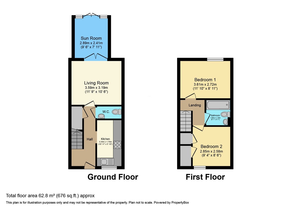 2 bed terraced house for sale in Kingslea, Horsham - Property Floorplan