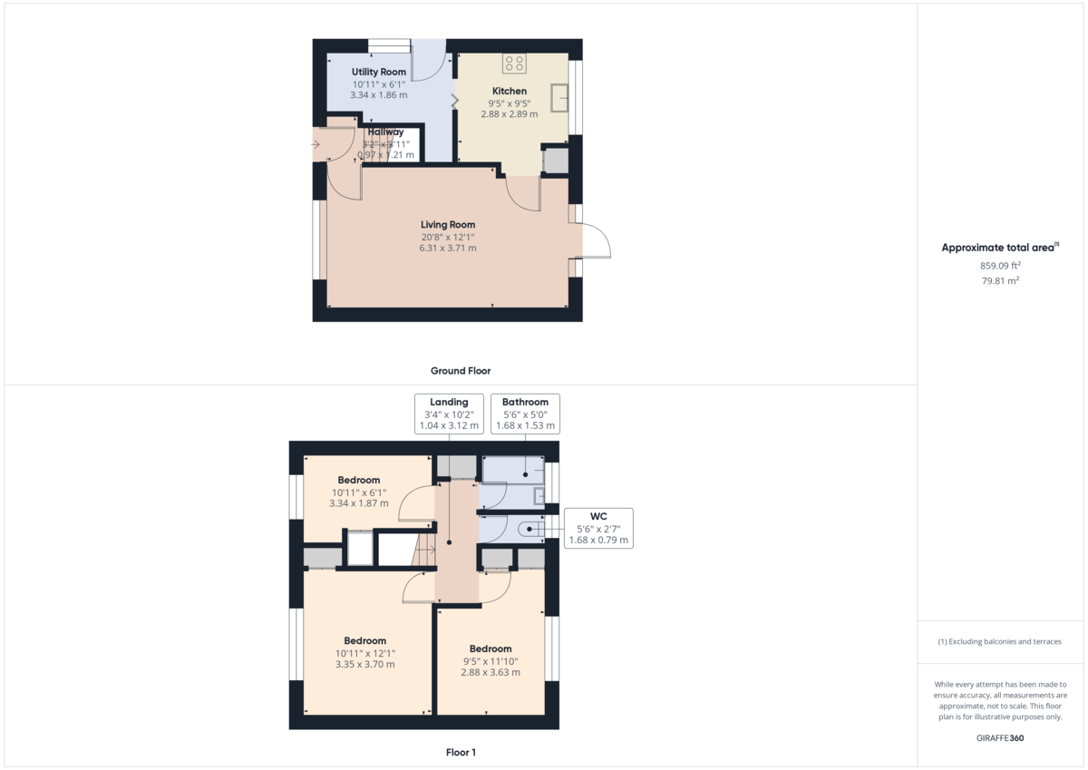 3 bed end of terrace house for sale in Furzefield Road, Horsham - Property Floorplan