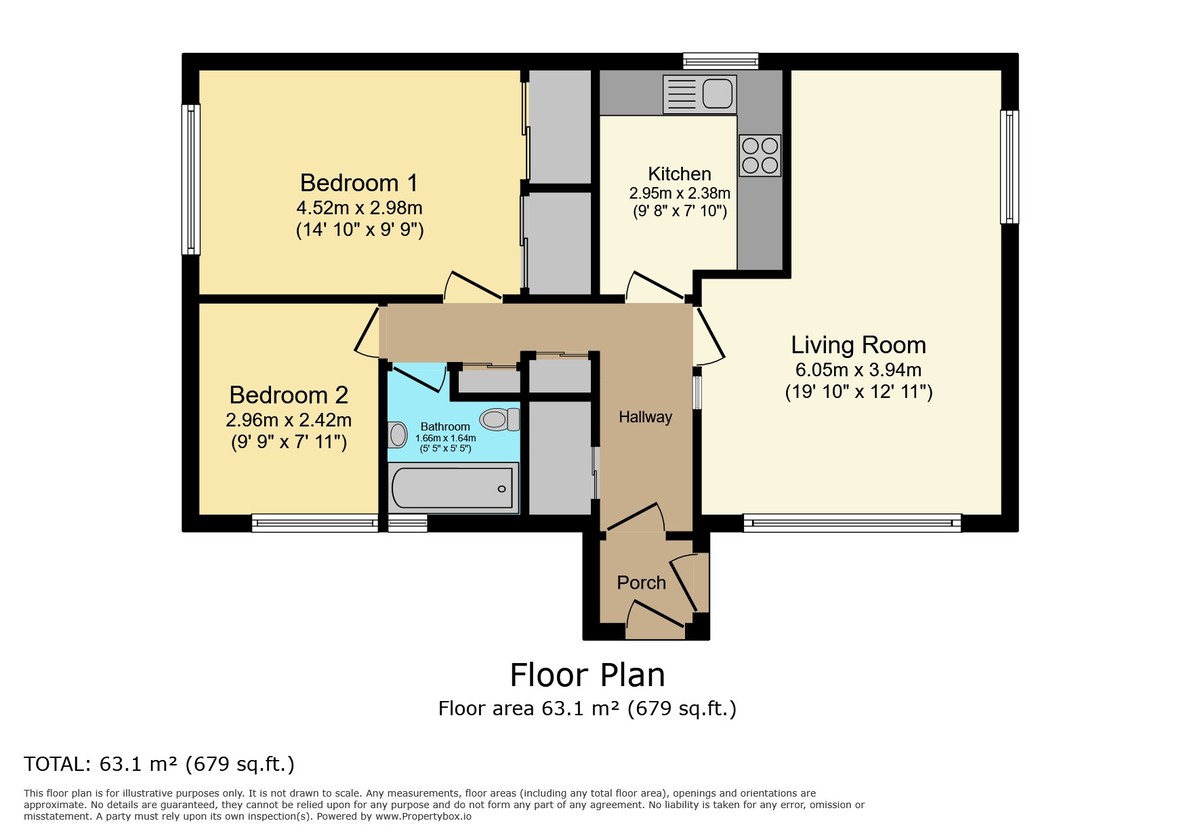 2 bed ground floor flat for sale in Muster Court, Haywards Heath - Property Floorplan
