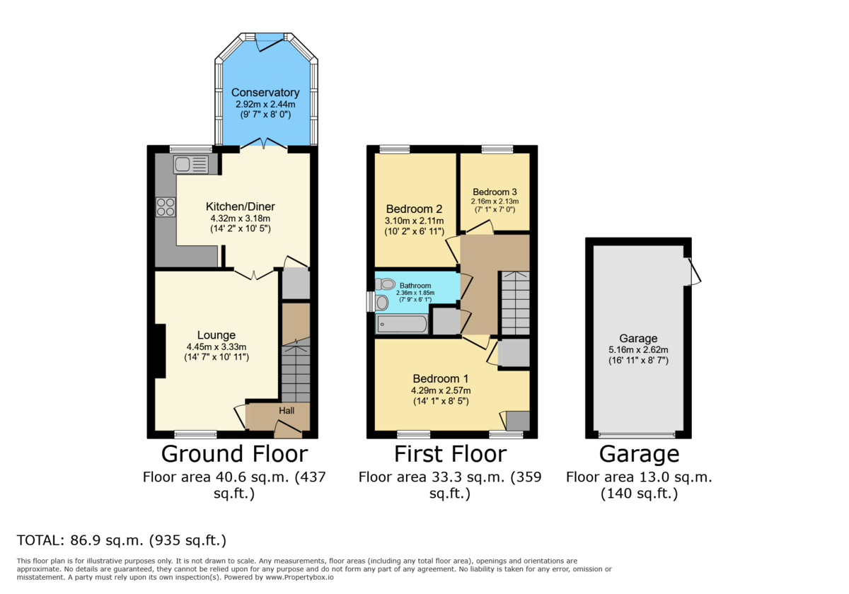 3 bed semi-detached house for sale in Earlswood Close, Horsham - Property Floorplan