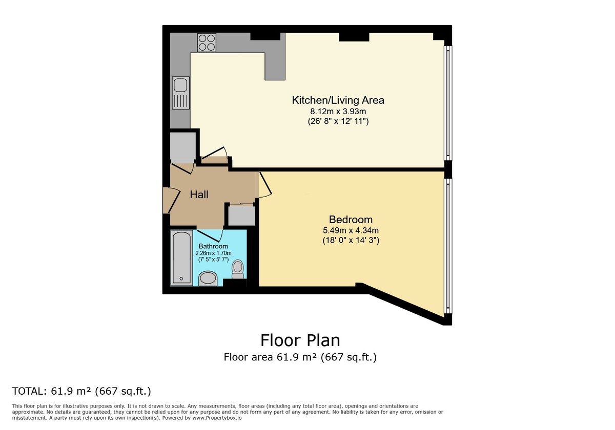 1 bed apartment for sale in North Street, Horsham - Property Floorplan