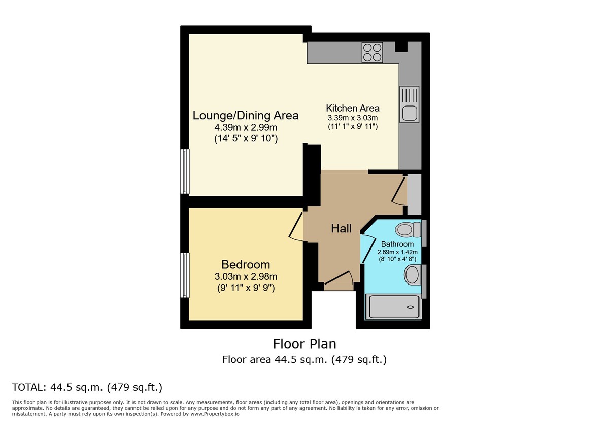 1 bed ground floor flat for sale in Kendall Court, Haywards Heath - Property Floorplan