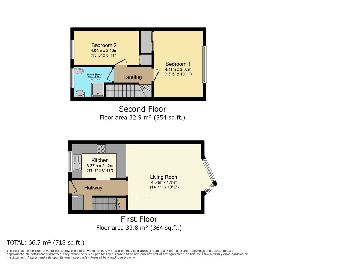 2 bed maisonette for sale in Oaklands, Horsham - Property Floorplan