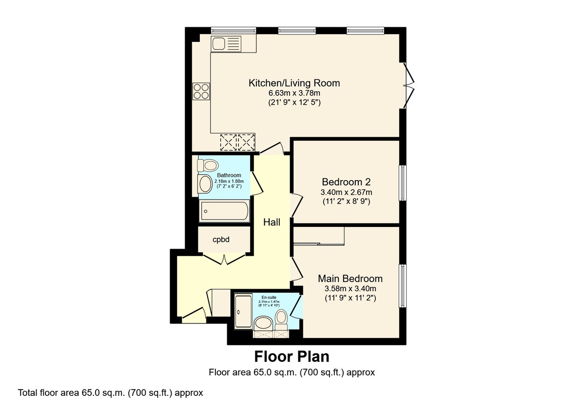 2 bed apartment to rent in Arundale Walk, Horsham - Property Floorplan