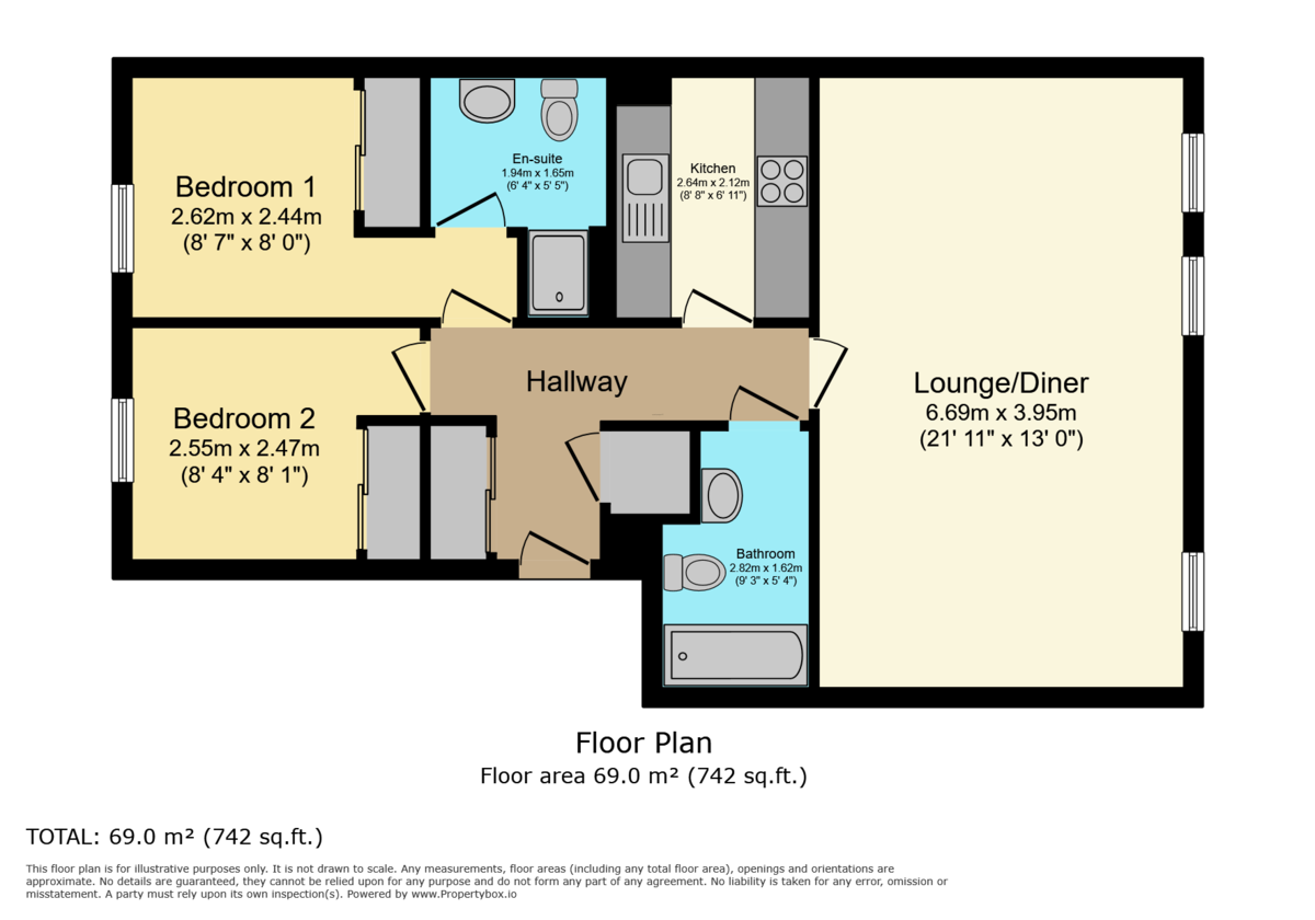 2 bed apartment for sale in Brighton Road, Horsham - Property Floorplan