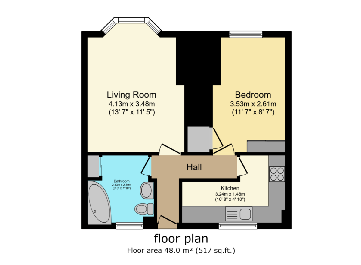 1 bed ground floor maisonette for sale in Victory Road, Horsham - Property Floorplan