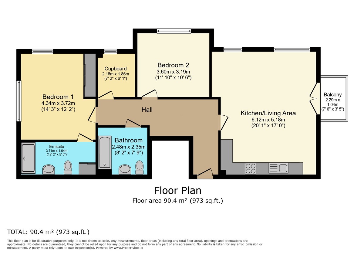 2 bed apartment for sale in Chantry Court, Horsham - Property Floorplan
