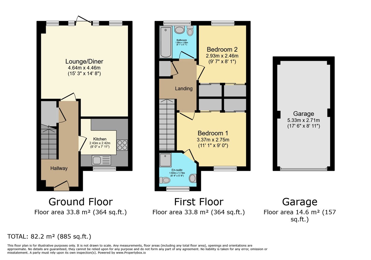 2 bed terraced house for sale in Cissbury Close, Horsham - Property Floorplan