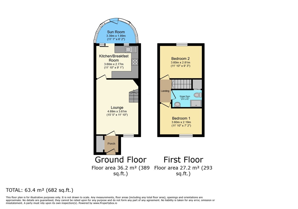 2 bed terraced house for sale in Ropeland Way, Horsham - Property Floorplan
