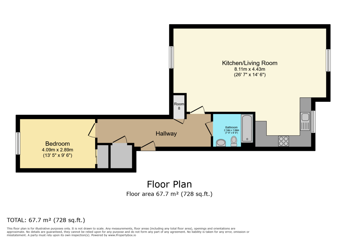 1 bed apartment for sale in Kennedy Road, Horsham - Property Floorplan
