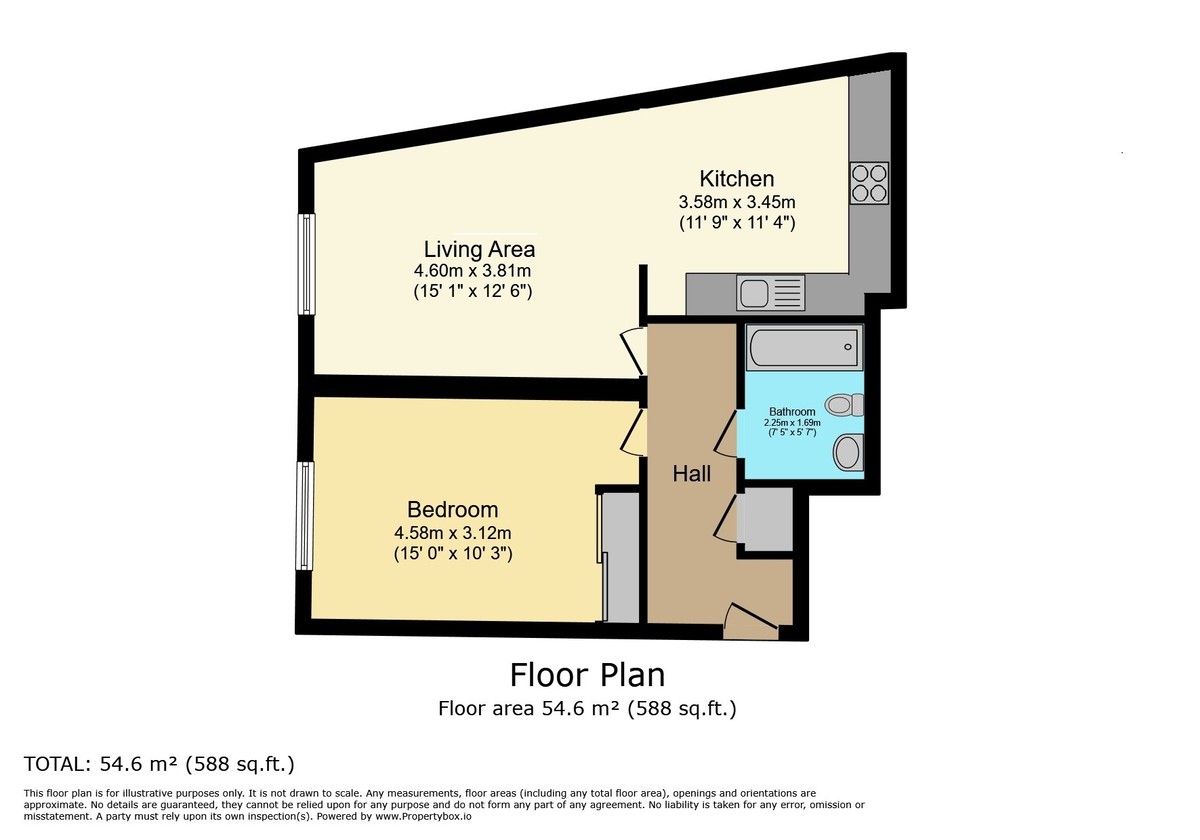 1 bed apartment for sale in Bridges Place, Horsham - Property Floorplan