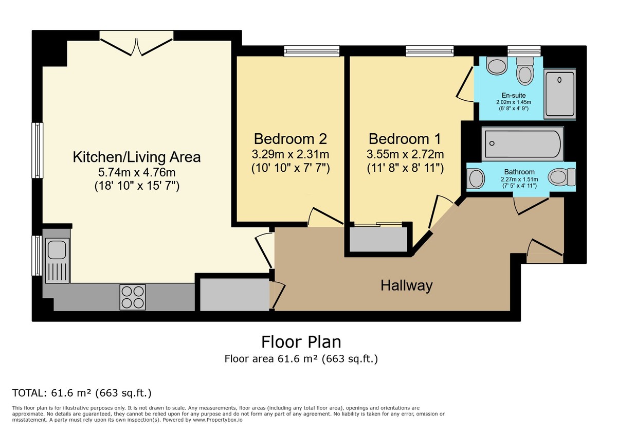 2 bed apartment for sale in Grace Court, Horsham - Property Floorplan