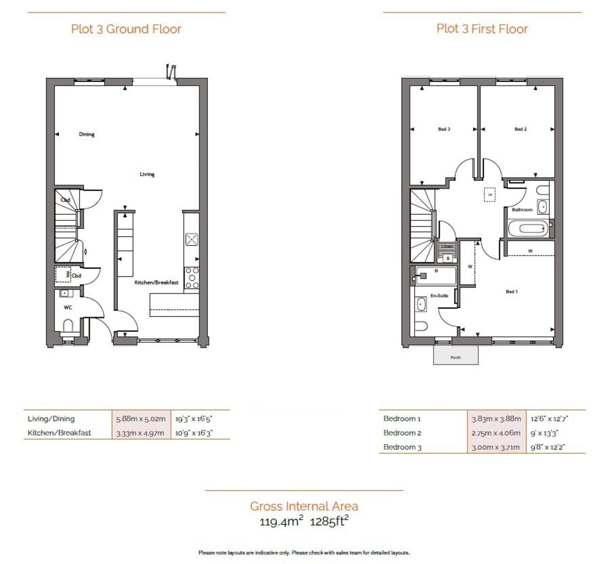 3 bed terraced house for sale in Swallows Gate, Mannings Heath - Property Floorplan