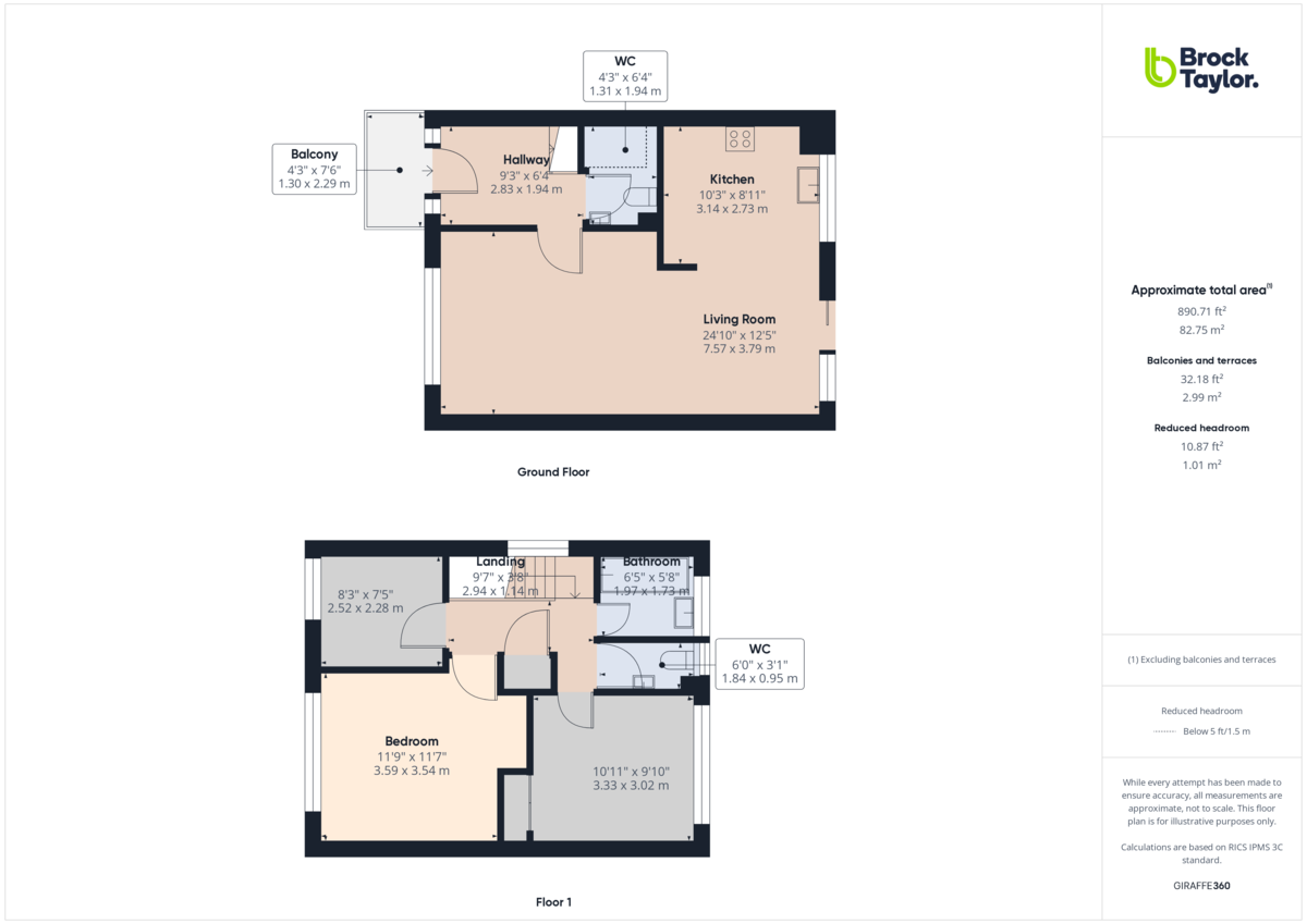 3 bed semi-detached house for sale in Barnmead, Haywards Heath - Property Floorplan