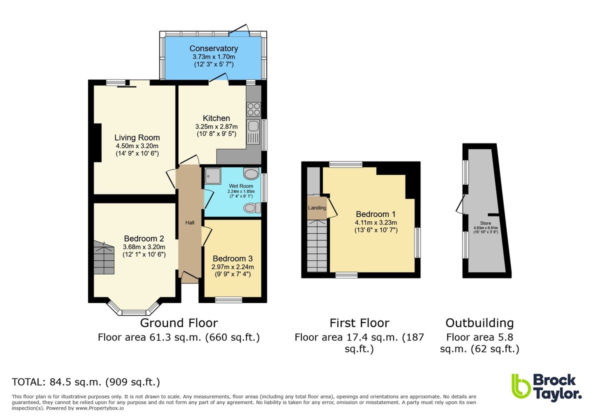 3 bed semi-detached bungalow for sale in Highlands Avenue, Horsham - Property Floorplan