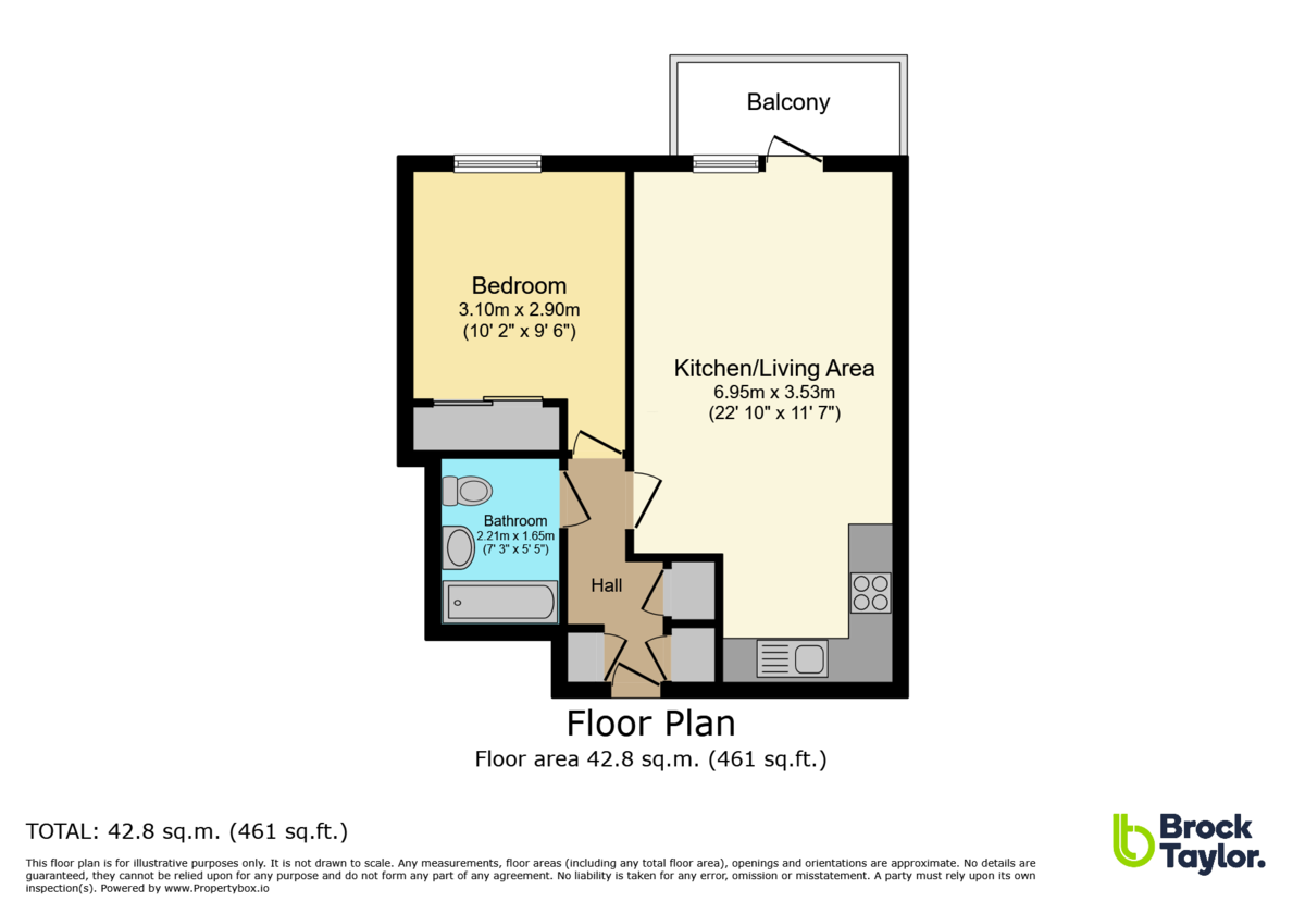 1 bed apartment for sale in The Mill, Horsham - Property Floorplan