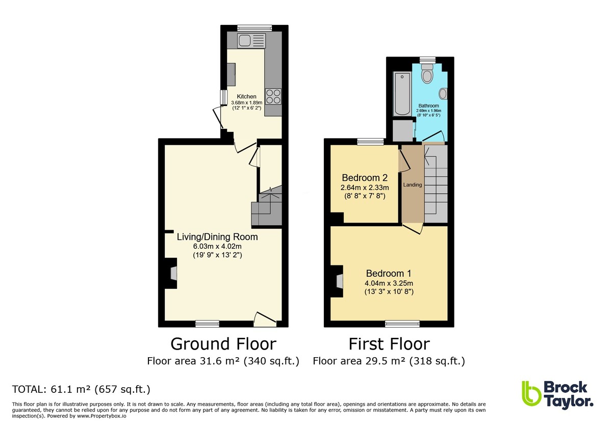 2 bed terraced house for sale in Victory Road, Horsham - Property Floorplan