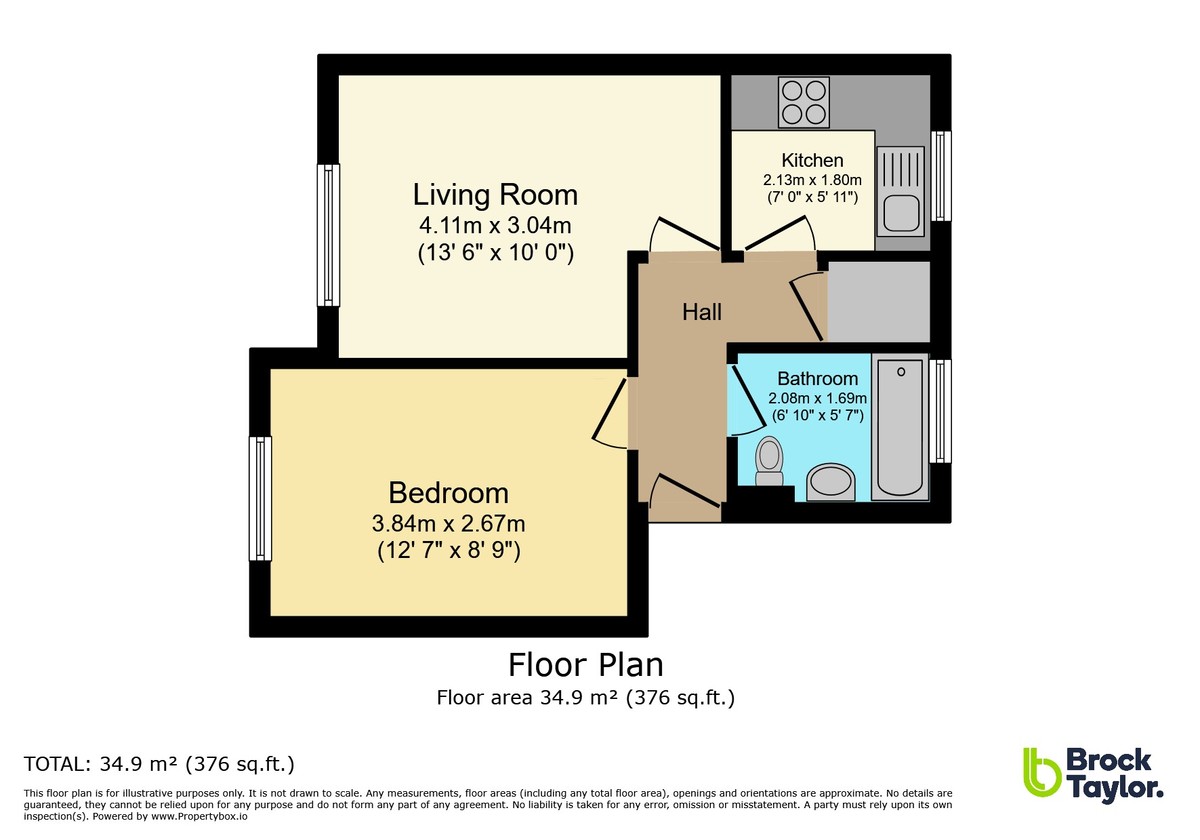 1 bed ground floor flat for sale in Gorringes Brook, Horsham - Property Floorplan