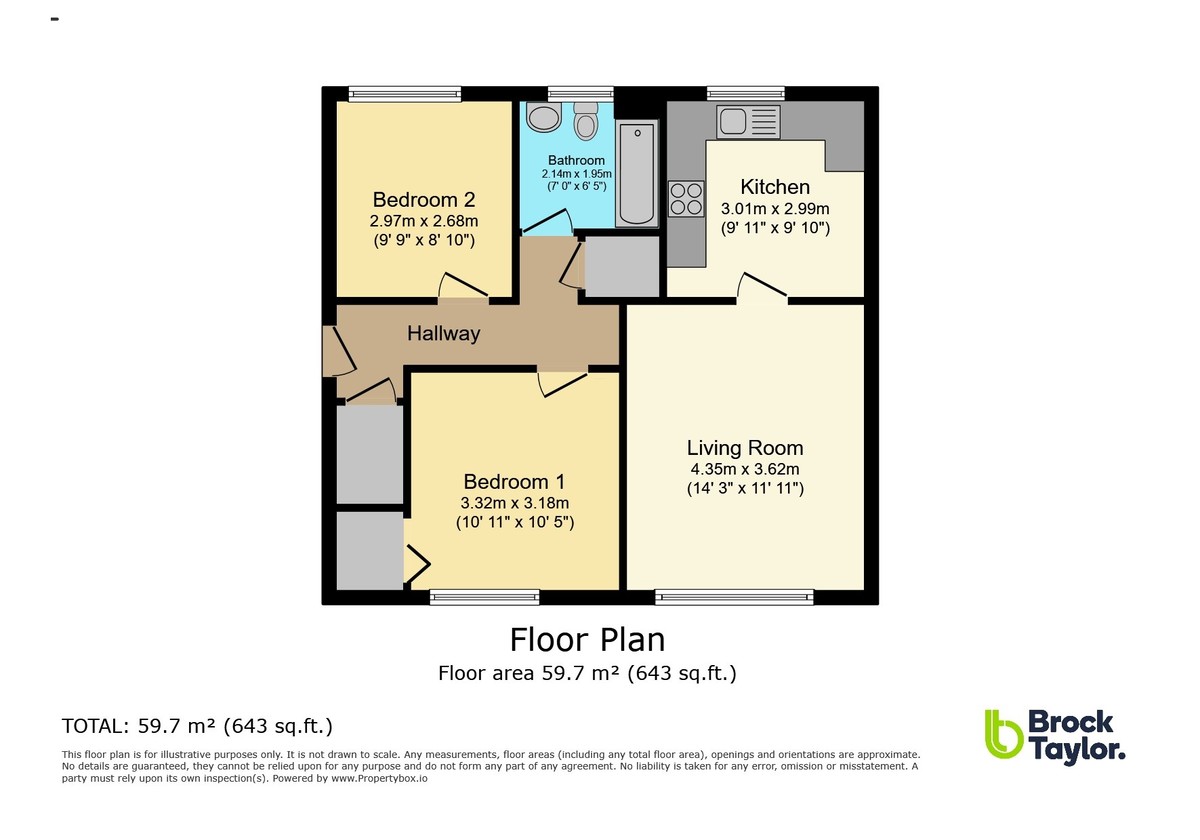 2 bed flat for sale in Fender House, Horsham - Property Floorplan