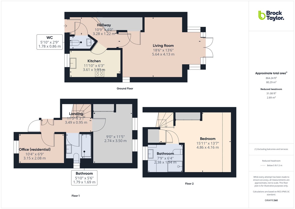 3 bed semi-detached house to rent in Staples Close, Horsham - Property Floorplan