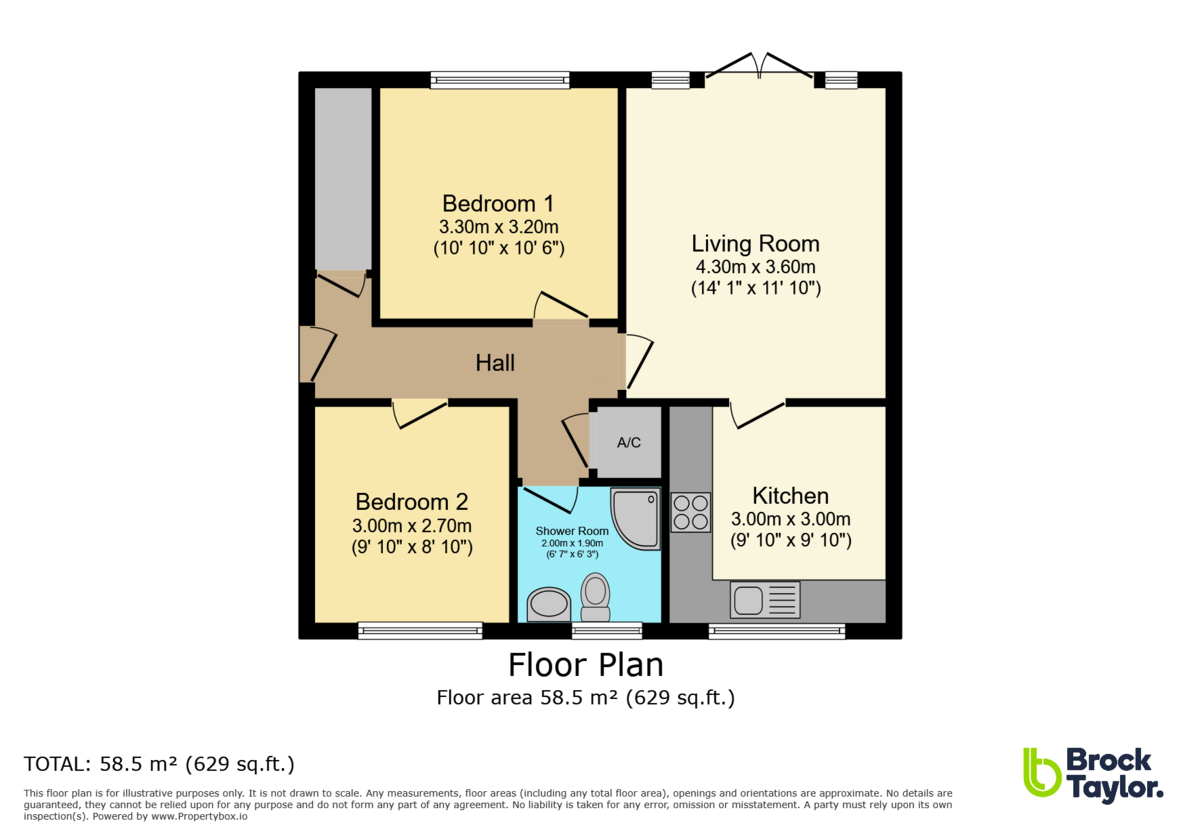 2 bed apartment for sale in Fender House, Horsham - Property Floorplan