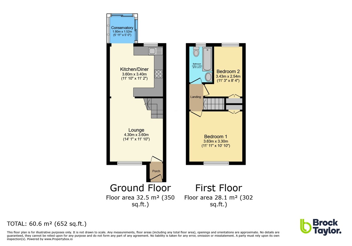 2 bed terraced house for sale in Hazelhurst Crescent, Horsham - Property Floorplan