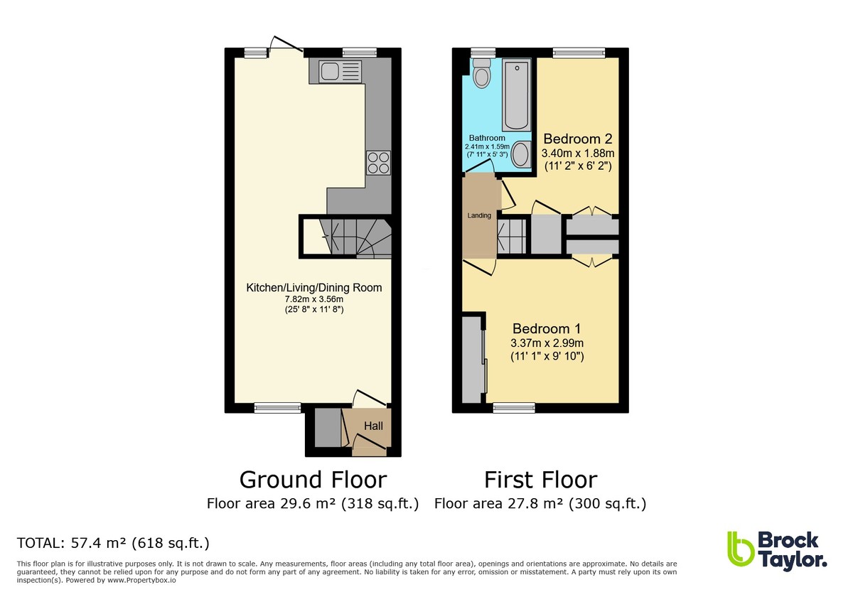 2 bed terraced house for sale in Stoneybrook, Horsham - Property Floorplan