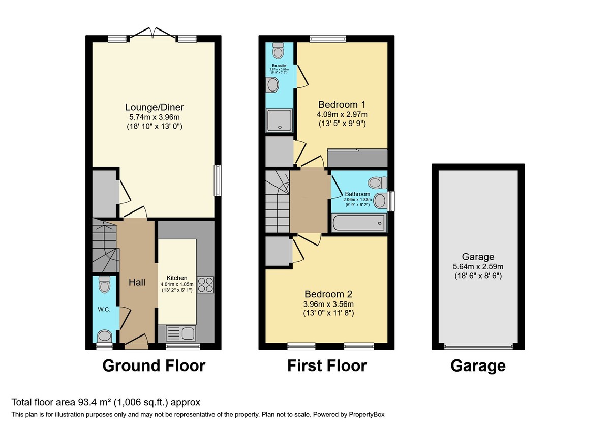 2 bed end of terrace house to rent in Illett Way, Horsham - Property Floorplan