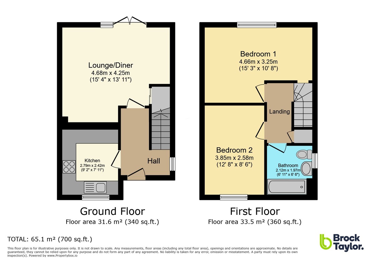 2 bed semi-detached house for sale in Moorhead Road, Horsham - Property Floorplan