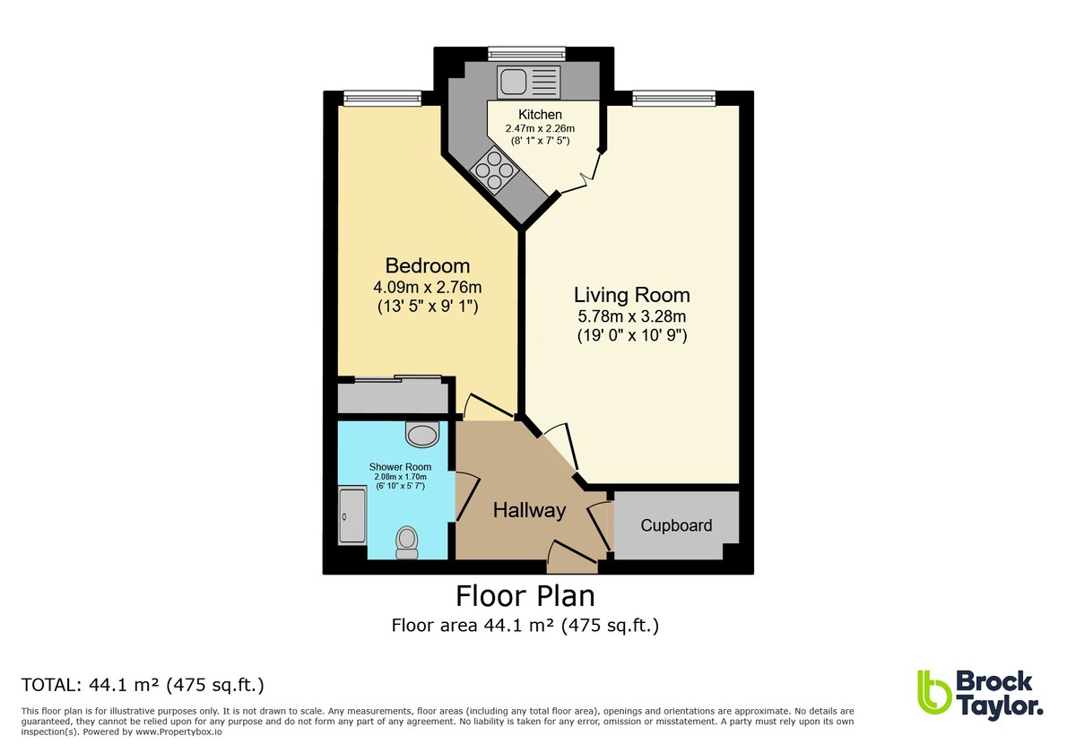 1 bed apartment for sale in Kings Road, Horsham - Property Floorplan