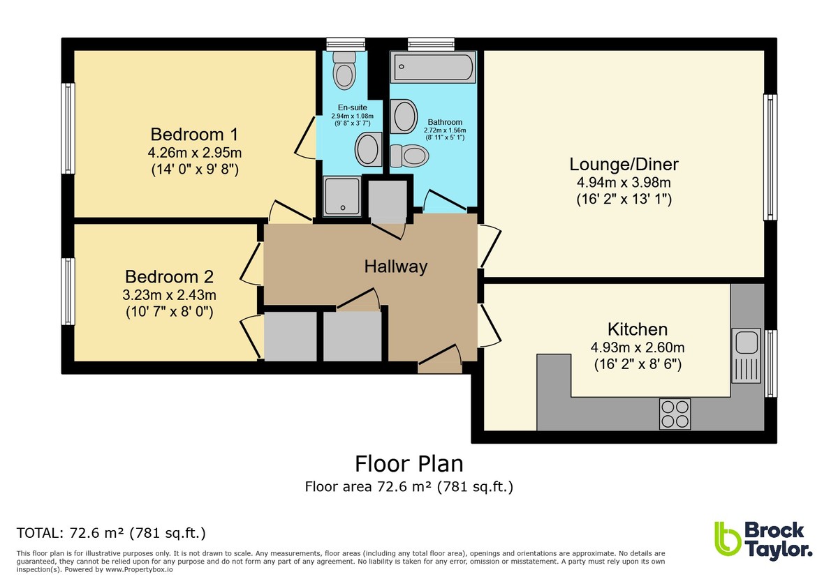 2 bed flat for sale in Trinity Court, Horsham - Property Floorplan