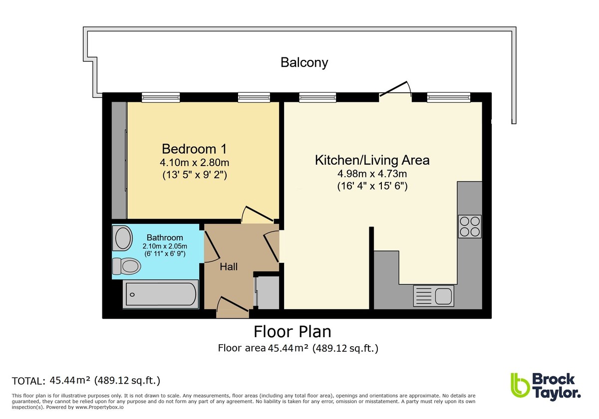 1 bed apartment for sale in Queen Street, Horsham - Property Floorplan